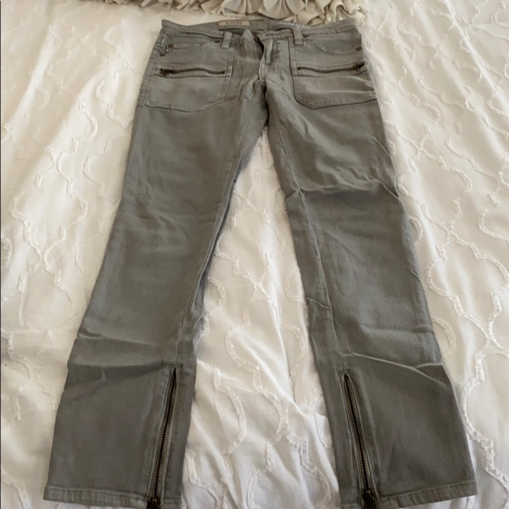 AG/theory grey patch pocket zip jean
